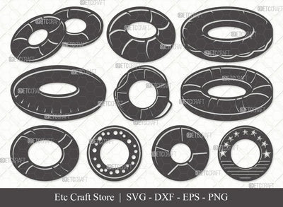 Swim Ring Silhouette SVG Cut File | Ring Buoy Svg | Lifesaver Svg | Lifebuoy Svg | Bundle SVG ETC Craft 