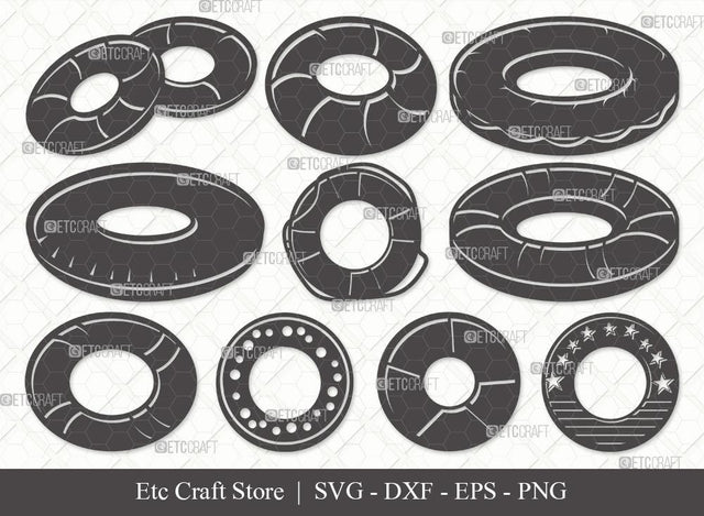 Swim Ring Silhouette SVG Cut File | Ring Buoy Svg | Lifesaver Svg | Lifebuoy Svg | Bundle SVG ETC Craft 