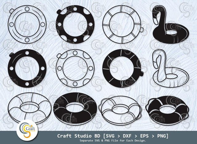 Swim Ring Silhouette, Swim Ring SVG, Swimming Tire Svg, Ring Buoy Svg, Lifesaver Svg, Life Buoy Svg, Swim Ring Bundle SVG ETC Craft 