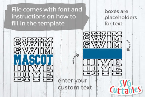 Swim svg - Dive Cut File - Swim Template 003 - Dive Template - svg - eps - dxf - png - Silhouette - Cricut Cut File - Digital Download SVG Svg Cuttables 