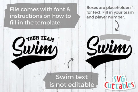 Swim SVG Template 0013 | Shirt Design SVG Svg Cuttables 