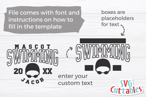 Swim SVG Template 002 | Shirt Design SVG Svg Cuttables 