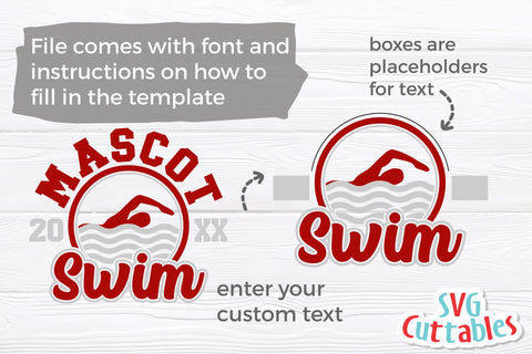 Swim SVG Template 009 | Shirt Design SVG Svg Cuttables 