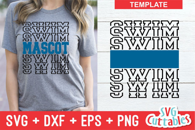 Swim Template 001 SVG Svg Cuttables 