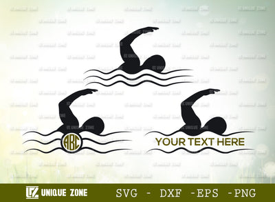 Swimmer Monogram Svg, Swimming Svg, Swimmer Goggles Svg, Sports Svg, Goggles Svg, Swim Svg, Swimming Diving Svg, Pool Sport Svg, Split Monogram, Circle Monogram, SVG Unique Zone 