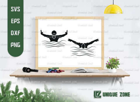 Swimmer SVG Bundle, Swimming Silhouette, Swimmer Goggles Svg, Pool Sport Svg, Swimming Diving Svg, SVG Unique Zone 