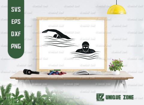 Swimmer SVG Bundle, Swimming Silhouette, Swimmer Goggles Svg, Pool Sport Svg, Swimming Diving Svg, SVG Unique Zone 