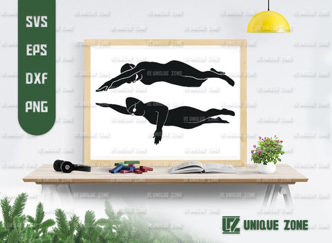 Swimmer SVG Bundle, Swimming Silhouette, Swimmer Goggles Svg, Pool Sport Svg, Swimming Diving Svg, SVG Unique Zone 