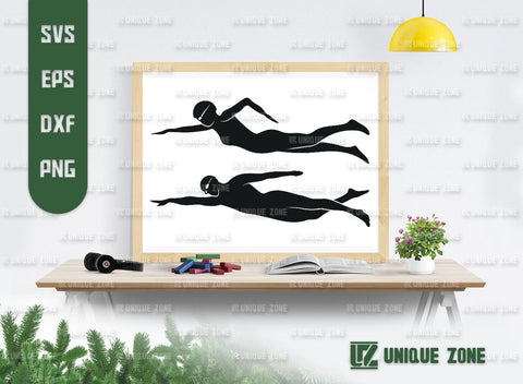 Swimmer SVG Bundle, Swimming Silhouette, Swimmer Goggles Svg, Pool Sport Svg, Swimming Diving Svg, SVG Unique Zone 