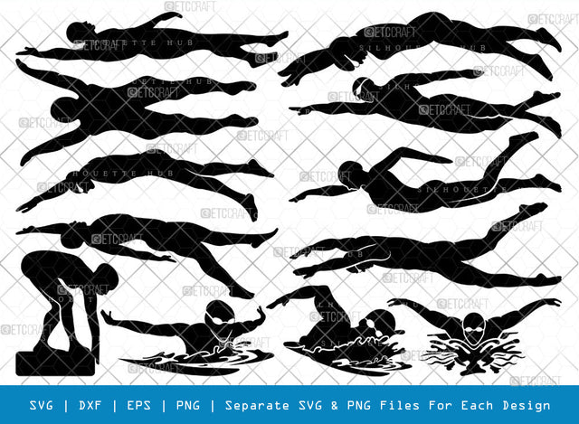 Swimmer SVG, Swimmer Silhouette, Swim Svg, Swimming Svg, Swimming Goggles Svg, Sports Svg, Swimmer Bundle SVG ETC Craft 