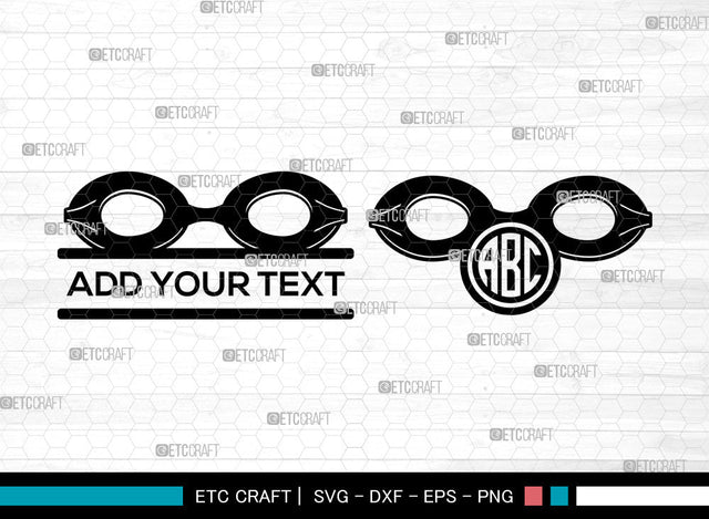 Swimming Goggles Monogram SVG, Split Monogram SVG, Swim Goggles Svg, Goggles Svg, Swim Goggles Icon Svg, Pilot Goggles Svg, Swimming Goggles SVG ETC Craft 
