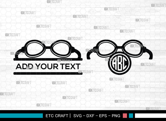 Swimming Goggles Monogram SVG, Split Monogram SVG, Swim Goggles Svg, Goggles Svg, Swim Goggles Icon Svg, Pilot Goggles Svg, Swimming Goggles SVG ETC Craft 
