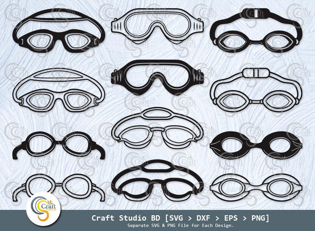 Swimming Goggles Silhouette, Swimming Goggles SVG, Swim Goggles Svg, Goggles Svg, Swim Goggles Icon Svg, Pilot Goggles Svg, Swimming Goggles Bundle SVG ETC Craft 