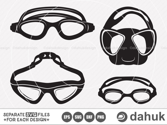 Swimming Goggles svg, Swimmer svg, Goggles svg, Cut file, for silhouette, svg, eps, dxf, png, clipart, cricut design space, vinyl cut files SVG dahukdesign 