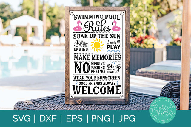 Swimming Pool Rules Style 2 SVG Pickled Thistle Creative 