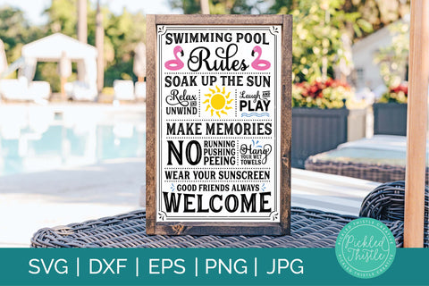 Swimming Pool Rules Style 2 SVG Pickled Thistle Creative 