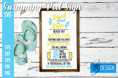 Swimming Pool Sign SVG Design | Funny Quotes SVG SVG Fly Design 