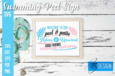 Swimming Pool Sign SVG Design | Funny Quotes SVG SVG Fly Design 