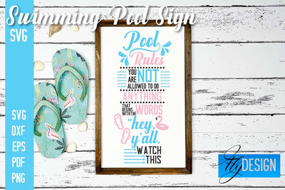 Swimming Pool Sign SVG Design | Funny Quotes SVG SVG Fly Design 
