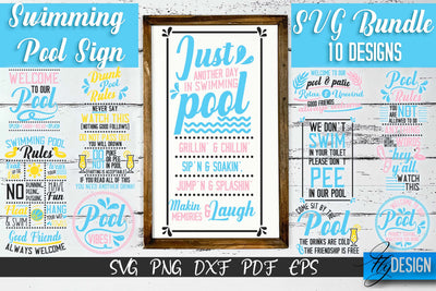 Swimming Pool Sign SVG Design | Funny Quotes SVG SVG Fly Design 