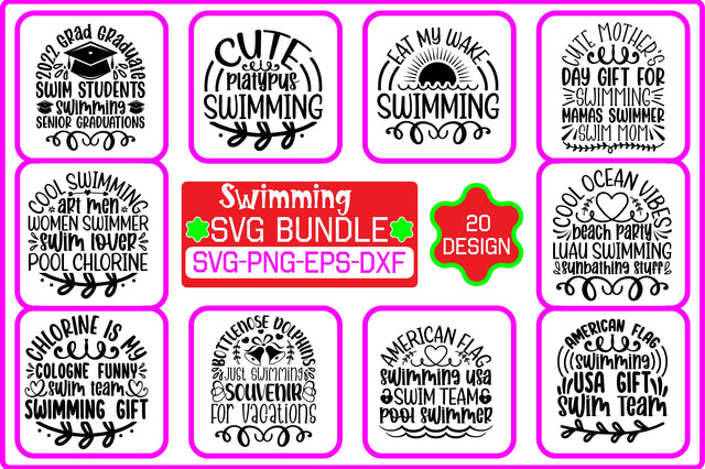 Swimming SVG Bundle SVG Shahin alam 