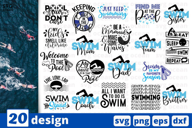 Swimming SVG Bundle SVG SvgOcean 