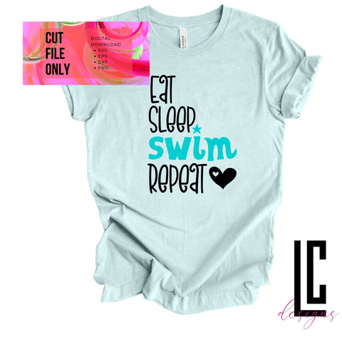 Swimming SVG, Eat Sleep Swim Repeat, Swim Team SVG Left Craft Designs 