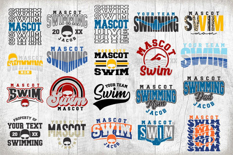Swimming svg - Swim Cut File - Swim Template Bundle 1 - svg - eps - dxf - png - Silhouette - Cricut Cut File - Digital Download SVG Svg Cuttables 