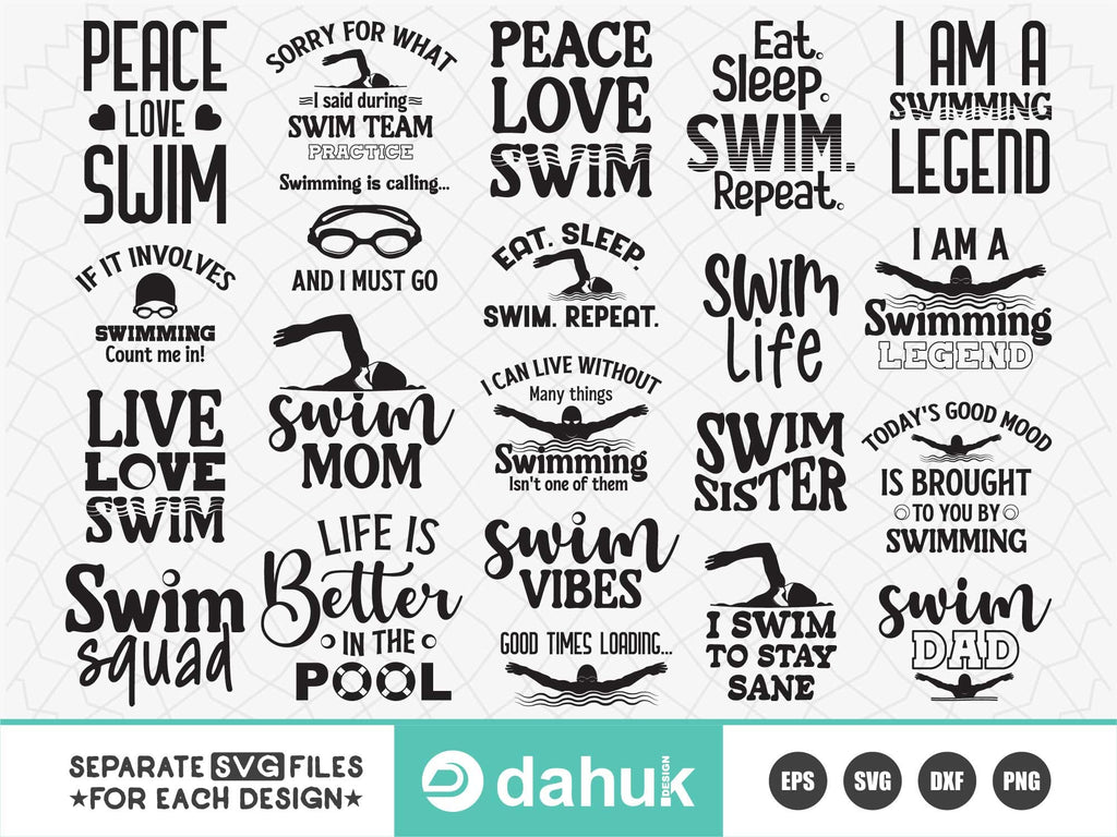 Swimming svg, Swimmer SVG Bundle - So Fontsy