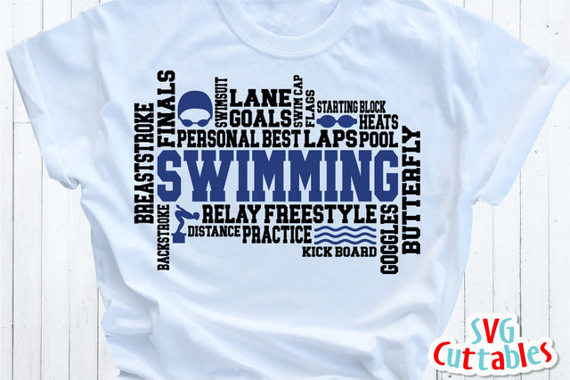 Swimming Word Art SVG Svg Cuttables 