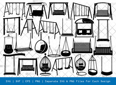 Swing SVG, Swing Silhouette, Playground Svg, Swing Playset Svg, Porch Swing Svg, Cradle Svg, Kid Swings Svg, Childhood Svg, Swing Bundle SVG ETC Craft 