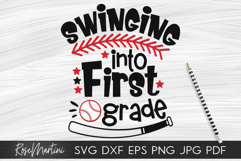 Swinging Into First Grade SVG file for cutting machines - Cricut Silhouette, Sublimation Design SVG Back To School cutting file SVG RoseMartiniDesigns 