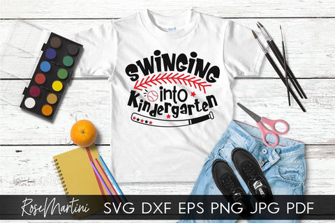 Swinging Into Kindergarten SVG file for cutting machines - Cricut Silhouette, Sublimation Design SVG Back To School cutting file SVG RoseMartiniDesigns 