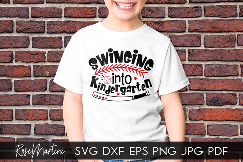 Swinging Into Kindergarten SVG file for cutting machines - Cricut Silhouette, Sublimation Design SVG Back To School cutting file SVG RoseMartiniDesigns 