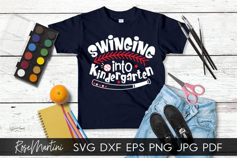 Swinging Into Kindergarten SVG file for cutting machines - Cricut Silhouette, Sublimation Design SVG Back To School cutting file SVG RoseMartiniDesigns 