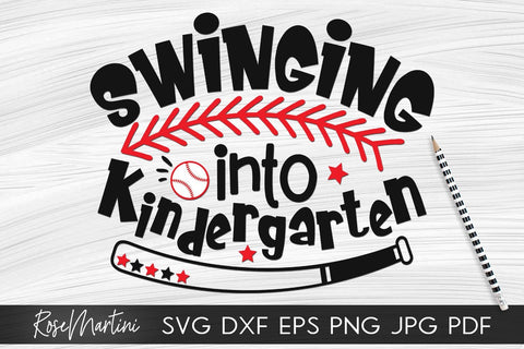 Swinging Into Kindergarten SVG file for cutting machines - Cricut Silhouette, Sublimation Design SVG Back To School cutting file SVG RoseMartiniDesigns 