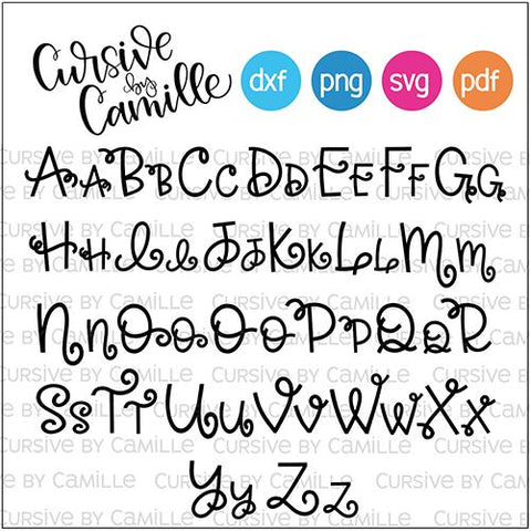 Swirl Monogram Alphabet SVG Cursive by Camille 