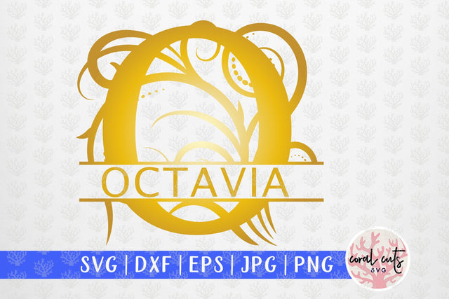 Swirl Split Alphabet Monogram (A to Z) - Svg EPS DXF PNG File SVG CoralCutsSVG 