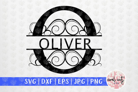 Swirl Split Alphabet Monogram - Svg EPS DXF PNG File SVG CoralCutsSVG 