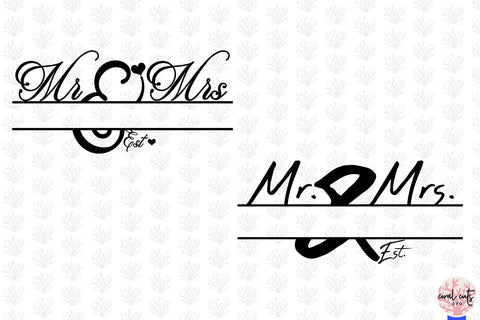 Swirl Wedding Split Monogram Bundles EPS SVG DXF JPG PNG SVG CoralCutsSVG 