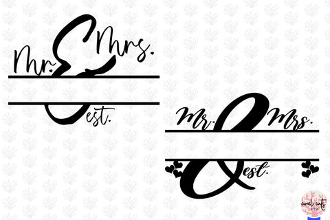 Swirl Wedding Split Monogram Bundles EPS SVG DXF JPG PNG SVG CoralCutsSVG 