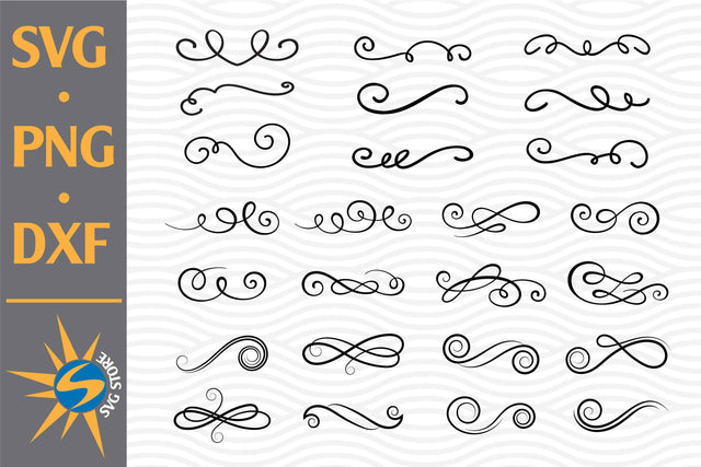Swirls SVG, PNG, DXF Digital Files Include SVG SVGStoreShop 
