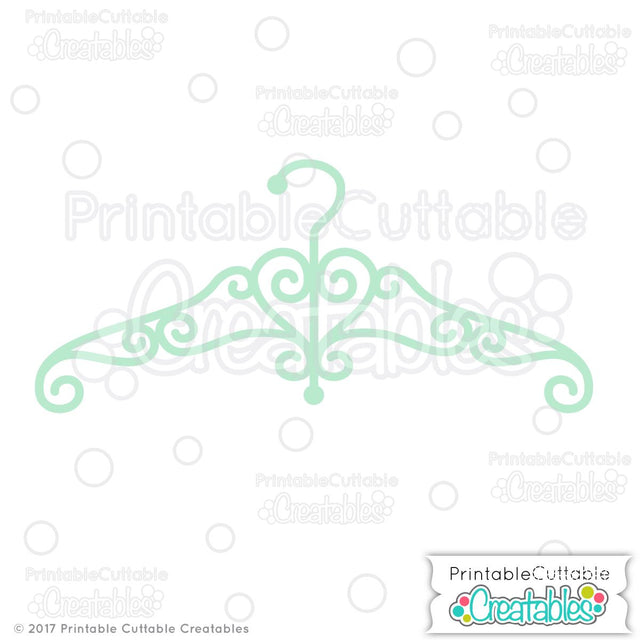 Swirly Dress Hanger SVG Printable Cuttable Creatables 