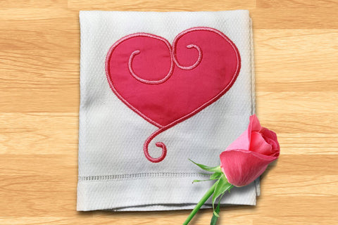 Swirly Heart Applique Embroidery Embroidery/Applique Designed by Geeks 