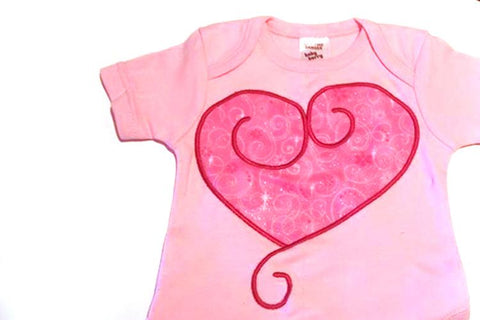Swirly Heart Applique Embroidery Embroidery/Applique Designed by Geeks 