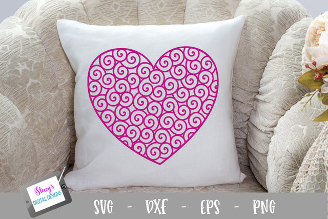 Swirly Heart SVG Cut File SVG Stacy's Digital Designs 