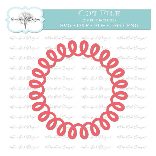 Swirly Monogram Frame SVG One Oak Designs 