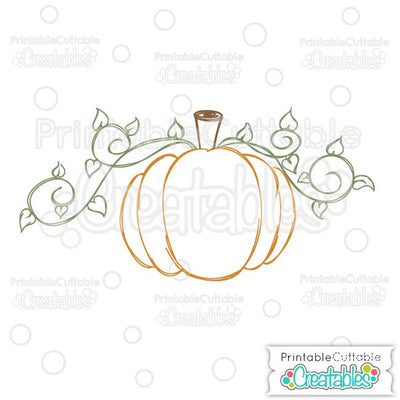 Swirly Pumpkin Sketch File SVG Printable Cuttable Creatables 