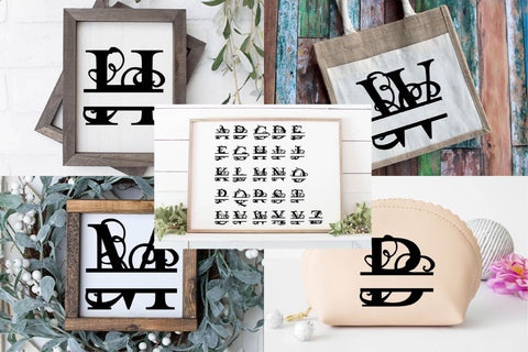 Swirly Split Monogram Alphabet Set SVG Design Bundle SVG So Fontsy Design Shop 