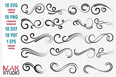 Swoosh bundle svg, Swish bundle svg, Swoosh svg, Swoosh svg files, Swoosh cut files, Squiggle svg SVG MAKStudion 